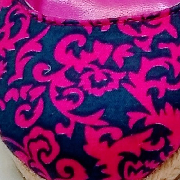 C LABEL PAISLEY PINK NAVY ESPADRILLES SIZE 5.5 - Picture 15 of 15